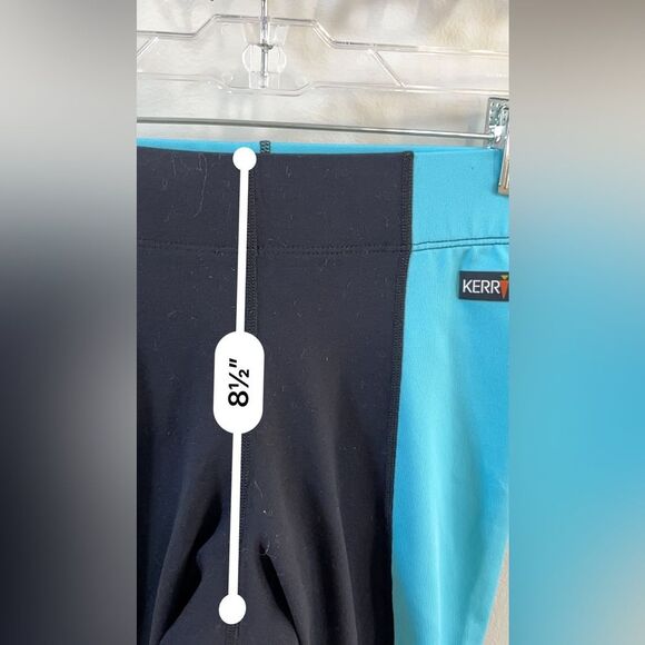 Kerrits 'Flow Rise' Tights in Black and Turquoise XS - Picture 5 of 9